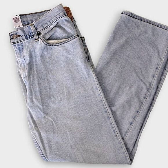 Levis 550 Mens Jeans Sz 34/34 Washed Faded Tapered Leg Relaxed Fit Blue Denim - Picture 1 of 11